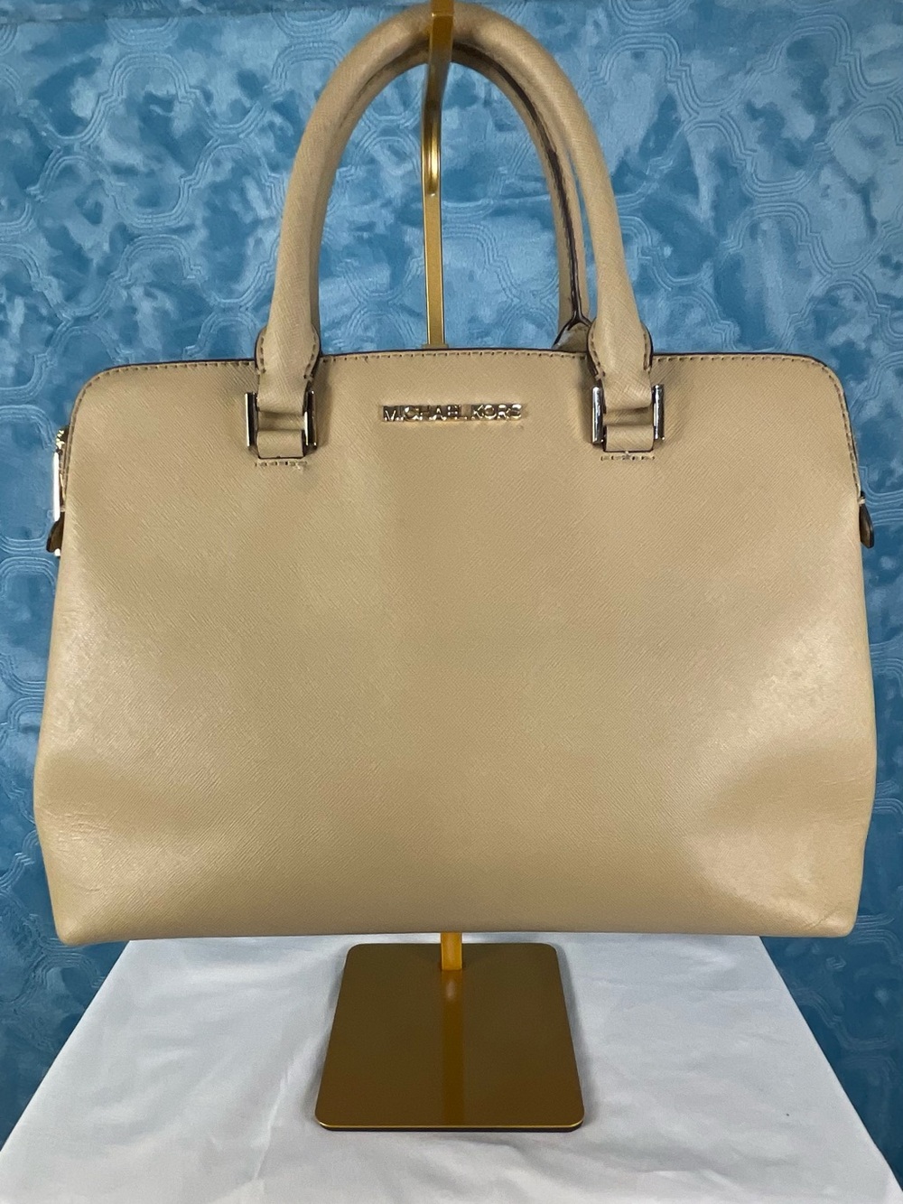 Michael Kors Neutral Tan Saffiano Leather Satchel